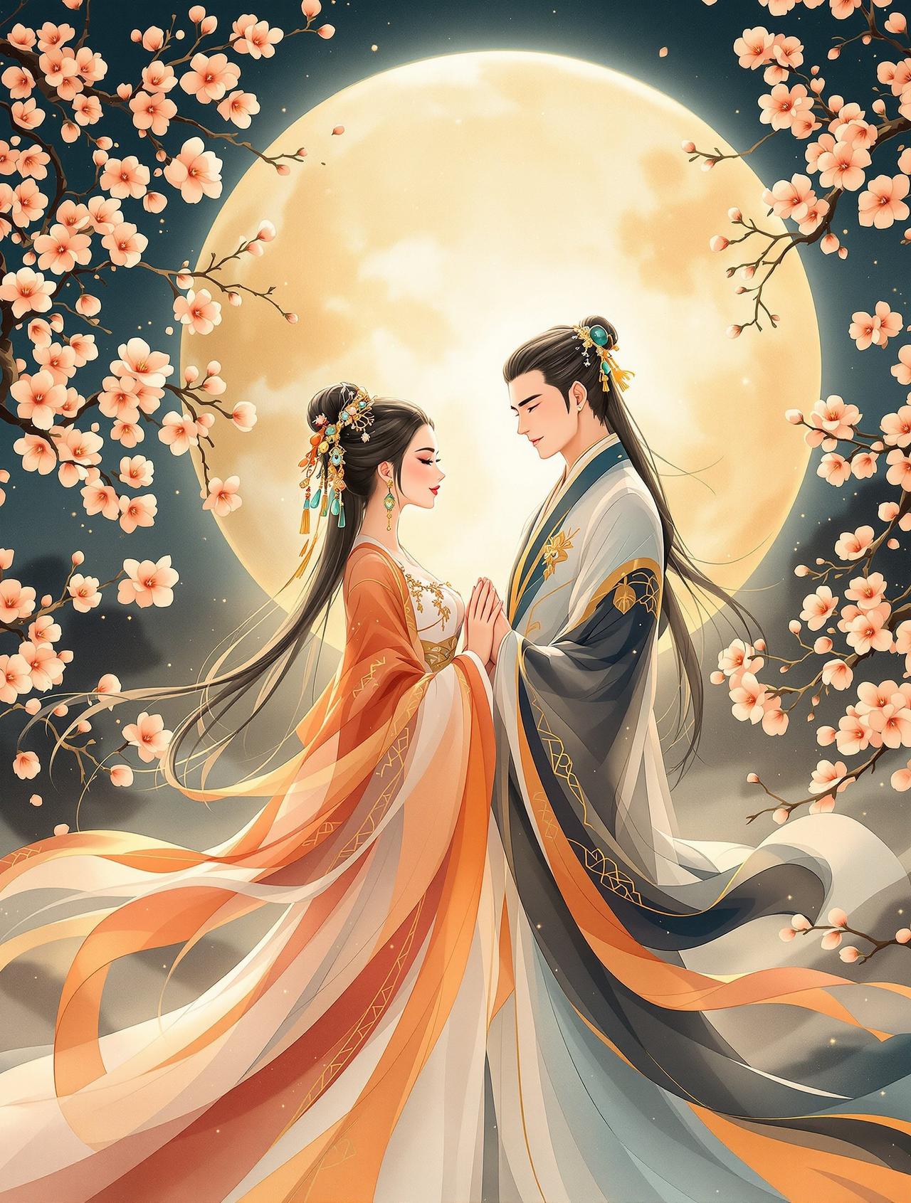 天天漫画 - 月下海棠，海棠花开月正圆，只羡鸳鸯不羡仙